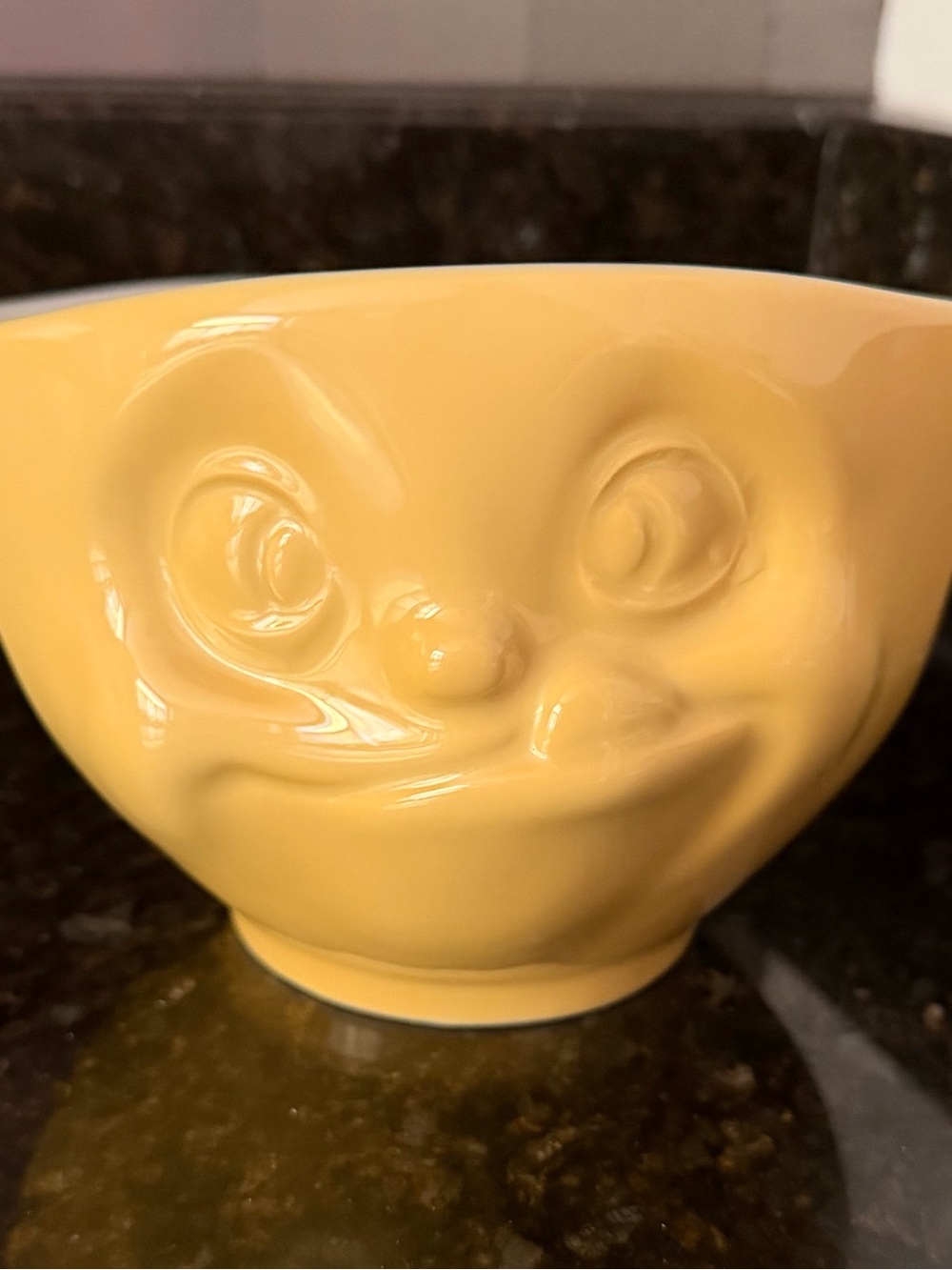 FIFTYEIGHT Tasty Bowl Smiling Face Porcelain Bowl | Rare Yellow Combo | 16 oz - Picture 2 of 4